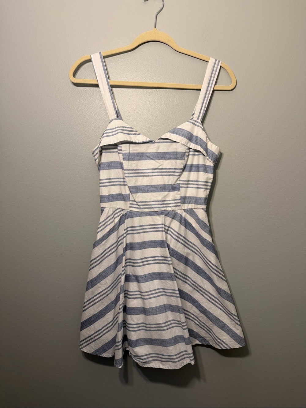 mi ami White and Blue Striped Sundress